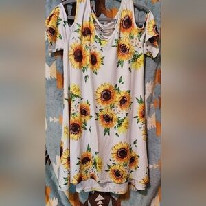 Sunflower Print Women's Dress